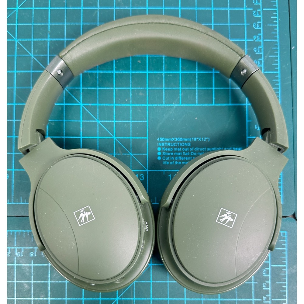 Fisher Pro Active Noise Cancelling Headphones Over Ear Bluetooth ANC Olive Green